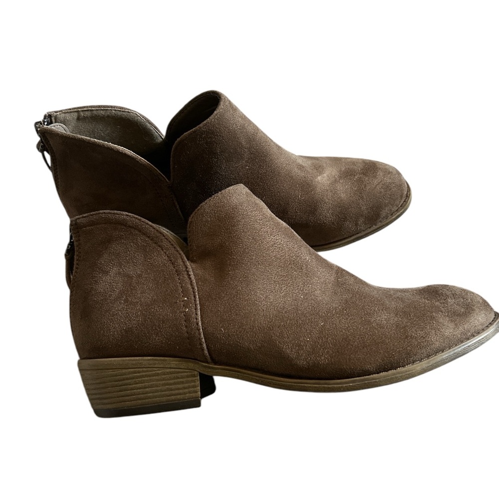 Journee Livvy Faux Suede Ankle Boot, Brown, Size 12